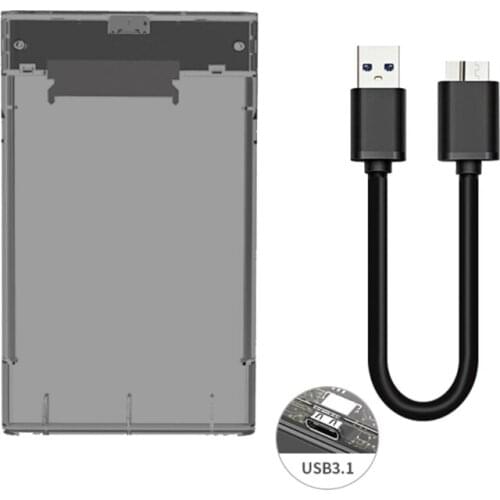 Usb3.1/ 3.0/2.0 Sata Port 2.5in HDD Enclosure Case for thickness 7-9.5cm SSD Box External Sata Hard Drive Storage Box C7AB