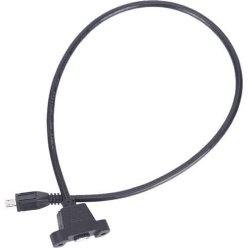 Micro USB USB 2.0 Male Connector To Micro USB 2.0 Female Extension Cable 30cm 50cm With Screws Panel Mount Hole