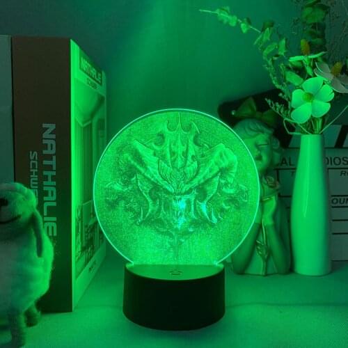 Game Room Desktop Setup Lighting Decoration Diablo 3 Retro Picture Style 3D Illusion LED Sensor Lights Color Changing Acrylic