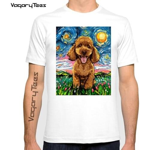 New summer funny Apricot Poodle Night printed t shirt men Harajuku cute t-shirt Homme top fashion kawaii tshirt clothing