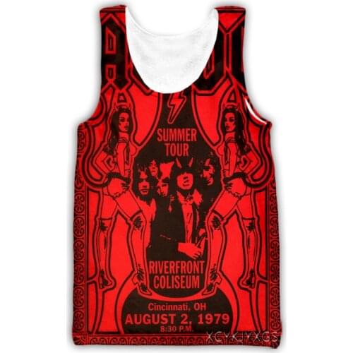 New Men/Women 3D Printed AC DC Rock Band Casual Vest Fashion Streetwear Men Loose Sporting Tank Top D08