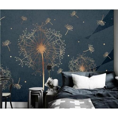 Beibehang Custom wallpaper photo modern minimalistic abstract dandelion lines light luxury background wall painting 3d wallpaper