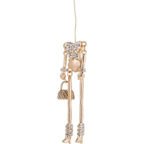 Charm Handmade Doll Necklace Pendant skeleton Alloy Naked Bodies with Crystal Legs White Gold Colors DIY Accessories Wholesale