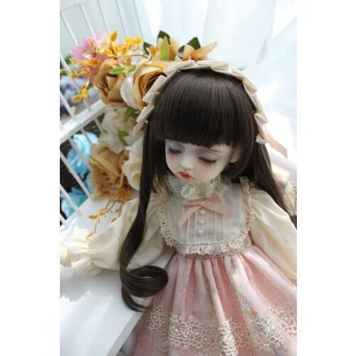BJD Doll clothes suitable for 1-3 1-4 1-6size fashionable dress pink lovely dress with headgear doll accessories