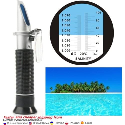 RZ Portable Refractometer for Saltwater Sea Salinity Meter Salt Water Concentration Aquarium Refractometer Dual Scale 0~100