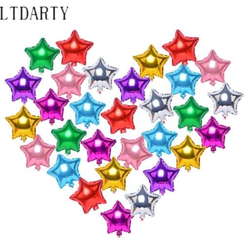 20/50pcs/lot 5 /10Inch Star Heart Shape Aluminum Foil Balloons Inflatable Aluminum Balloons Wedding Birthday Party Decoration