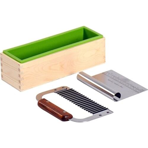 Loaf Silicone Soap Mold Homemade Rectangular 800g Mould with 2 Pieces Stainless Steel Cutters