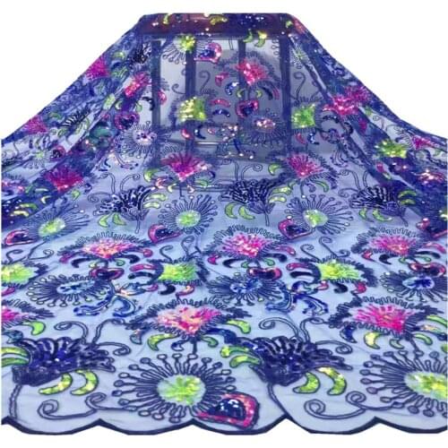 SJ Lace Lace Fabric 2021 High Quality Lace Latest African Sequins Lace Fabric Embroidery French Lace For Party Sewing xc3-61