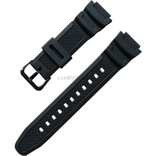 Replacement Silicone Watch Strap Stainless Steel Buckle Sport Breathable Wristband for Casio W-735H W-800 SGW-300H Accessor