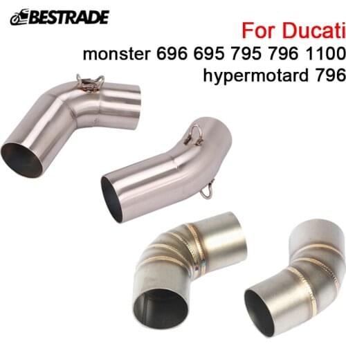 Mid Pipe Left And Right Side For Ducati monster 696 695 795 796 1100 Hypermotard 796 Motorcycle Exhaust Middle Connect Link Tube