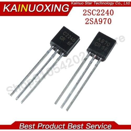 100PCS 2SA970 2SC2240 TO92 A970 C2240 TO-92 General Purpose Transistor new and original IC
