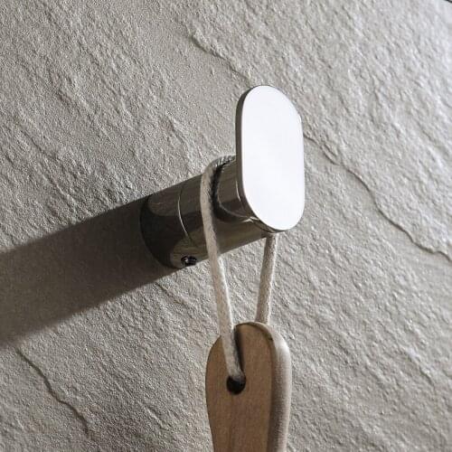 Stainless Steel Hook Towel Hanger Oval Wall Mounted Hanging Robe Hooks Bathroom Kitchen Accessories