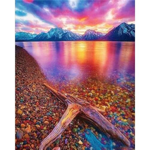 14ct cross stitch diamond Embroidery Scenery seaside Diamond Painting landcape Cross Stitch Full Round rhinestones 5th