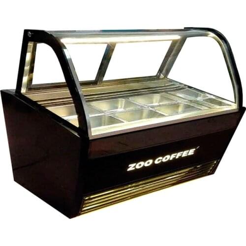 Green&Health glass door commercial gelato display case ice cream dipping cabinets with best freezer