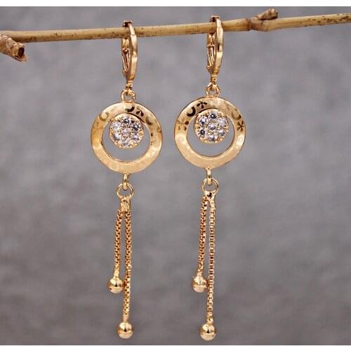 Pendientes mujer moda Luxury Drop Earrings Women 's earrings Trendy Fashion Gold Earrings for womens white Zircon Jewerly gift