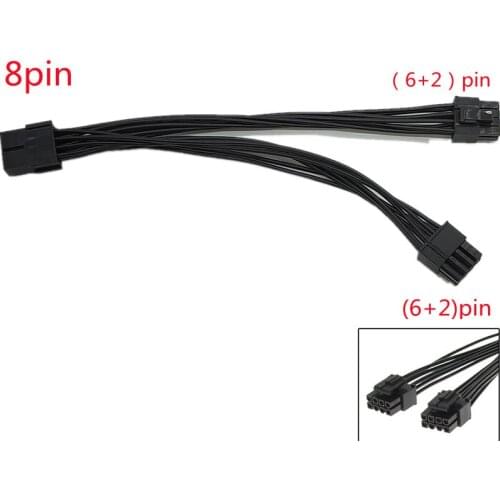 1 PCS PCI-Express PCIE 8 Pin to Dual 8 (6+2) Pin VGA Graphic Video Card GPU Adapter Power Supply Splitter Cable 20cm