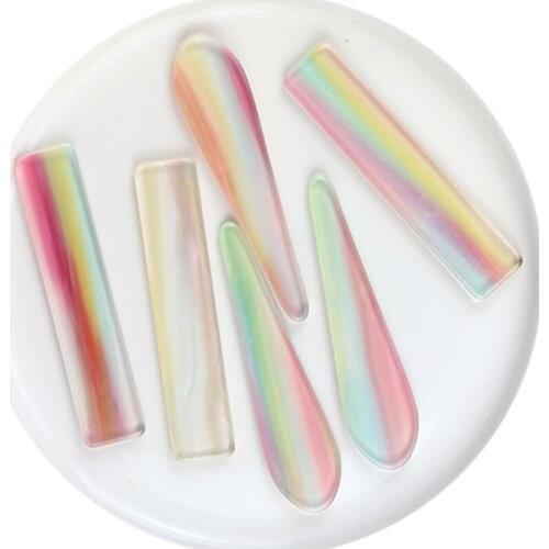 10 Pieces/Lot Rainbow Colors Acrylic Hairpin Side Bangs Clip Diy Hair Accessories For Women