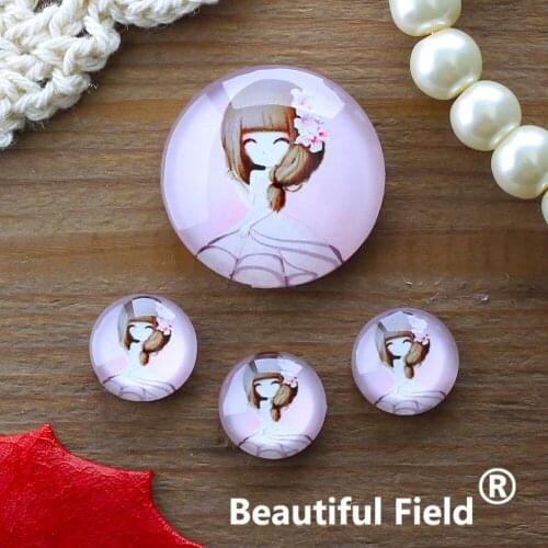 12mm 25mm 14mm 16mm 18mm 20mm Photo Glass Cabochons Round Cameo Set Handmade Settings Stone Girl FFR61