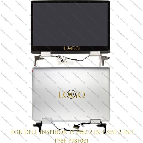 15.6-inch LCD Touch Screen Digitizer Replacement Full Assembly With Hings For Dell Inspiron 15 5582 5591 2-in-1 P78F P78F001