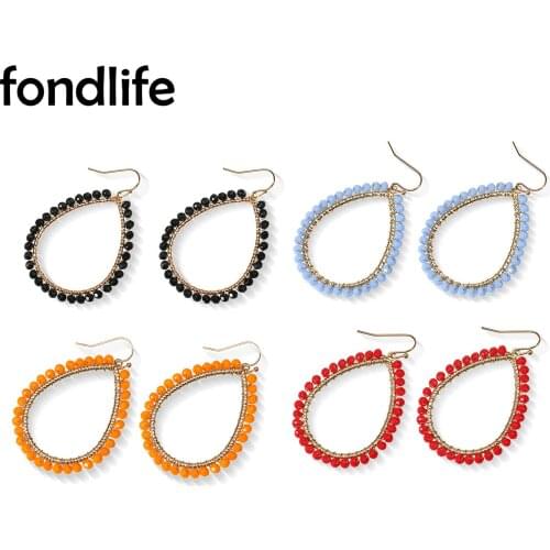 2021 Copper Shiny Crystal Water Drop Earrings Women Men Ear Hook Good Quality Brass Fashion Chic Summer Beach Surf Jewelry Gift