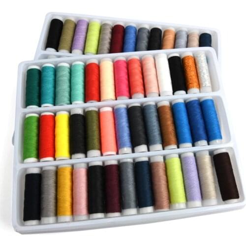 39Pcs Mixed Colors 100% Polyester Yarn Sewing Thread Roll Hand Embroidery 200 Yard Each Spool For Home Sewing Kit