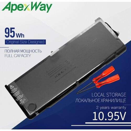 Apexway 10.95V 95Wh A1383 Battery For Apple MacBook Pro 17" inch A1297 2011 Version 020-7149-A10 MC725LL/A MD311LL/A MB604LL/A