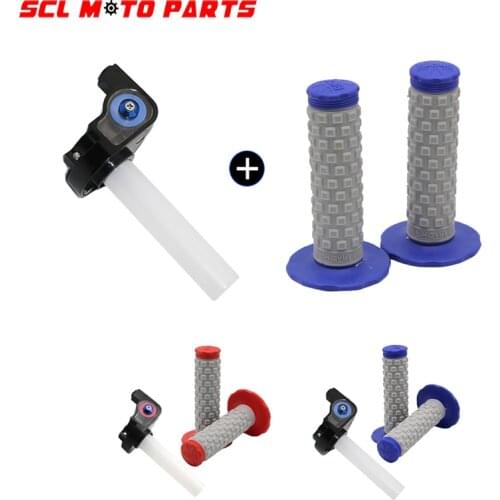 ALconstar-Motorcycle 22mm Handle Grip with 1/4 Quick Turn Throttle Dirt Pit Bike 7/8" Handlebar Hand Grips + Handle cover