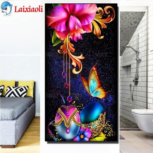 Diamond Painting Flowers, butterflies, easter eggs Kit Diamond Embroidery Full Square Beaded DIY Rhinestones large Decor Home