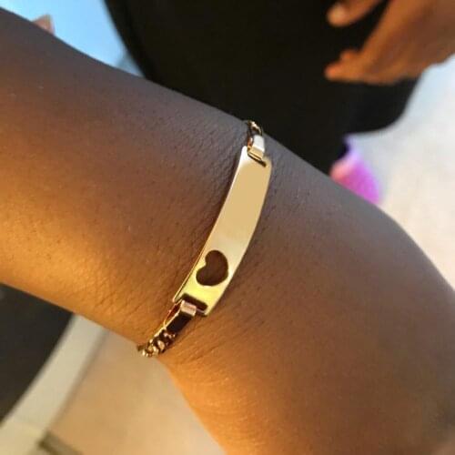 No Name Heart Bracelets for Kids Jewelry Baby Armband African Gold Bracelet Enfant Pulsera Bebe Bracciali Bransoletki Girl B0438
