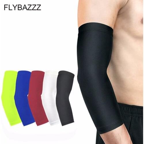 1Pcs Quick Dry Breathable UV Protection Arm Sleeves Basketball Running Elbow Pad Fitness Arm Guards Sports Cycling Arm Warmers