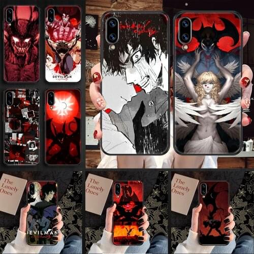 DEVILMAN crybaby Phone case For Huawei Honor 6 7 8 9 10 10i 20 A C X Lite Pro Play black painting cell cover 3D hoesjes luxury
