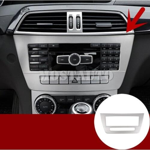 For Benz C Class W204 S204 Interior Center Console CD Panel Trim Cover 2010-2013 1pcs Car Accessories Interior Car Decor