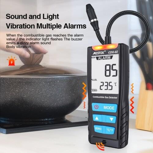 Gas Analyzer Combustible gas detector port flammable natural gas Leak Location Determine meter Tester Sound Light Alarm CGD02