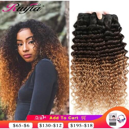 Deep Wave Bundles Mongolian Hair 3 4 Bundles Ombre Deep Curly Bundles T1B 4 27 Honey Blonde Human Hair Weave Curly Hair Weaving
