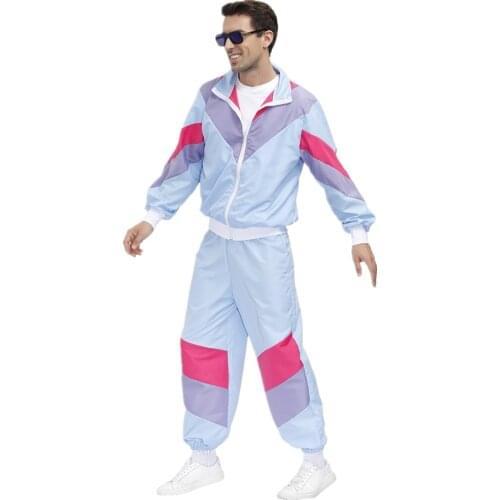 Carnival Halloween Party Adult Mens Male 60s 70s Hippie Cosplay Costume Music Festival Retro Disco Fancy Dress