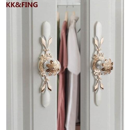 KK&FING European Vintage Cabinet Handles Drawer Knobs Zinc Alloy Gold Kitchen Cupboard Door Pulls Furniture Hardware