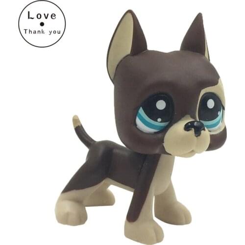 Lps cat Rare pet shop toys Original Animal Dog Blue Eyes Brown GREAT DANE #817 Bis Collection Figures