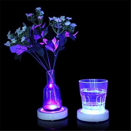 LED Drink Bottle Coaster Luminous Wine Champagne Cocktail Glass Flash Cup Mat Placemat Holder for Party Club Bars Vase Wedding