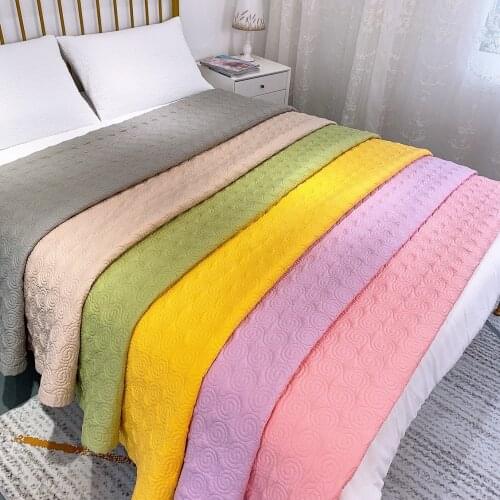 Fashion Bedding Cotton Quited Bedspread Solid Color Elegant Summer Duvet Quilt Blanket Coverlet Cubrecam Bed Cover Colcha