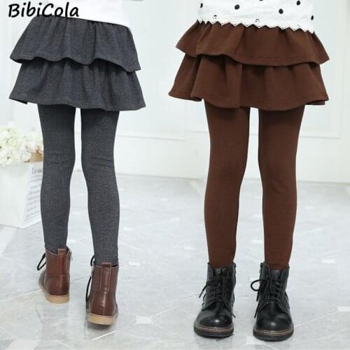 Pure Color Girls Pants Kids Leggings 2-9Y Children Clothing Spring Autumn Cotton Leggings Warm Baby Girl Skirt-pants