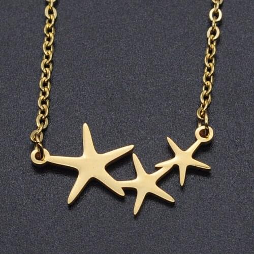Star Starfish Stainless Steel Charm Necklace for Women Accept OEM Order Dainty Steel Necklaces Dropshipping Wholesale