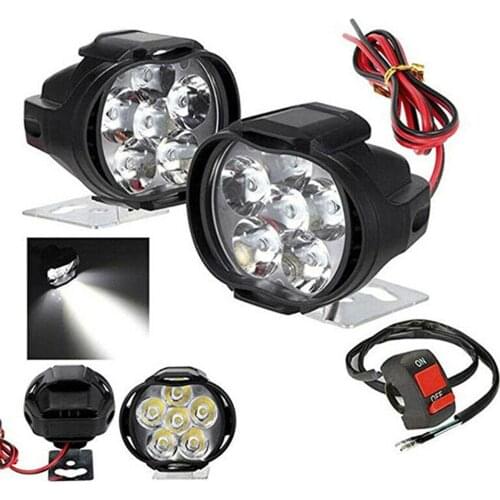 12V 2A Motorcycle Headlight Working Spot Light Motorbike 6500k 6 LED Fog Lamp Super Bright 1000LM LED Scooters Spot