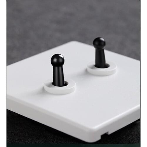 White Toggle Switch Household Black Brass Lever 1-4 Gang 2 Way Nordic Antique Switch Wall Power Led Light Switch