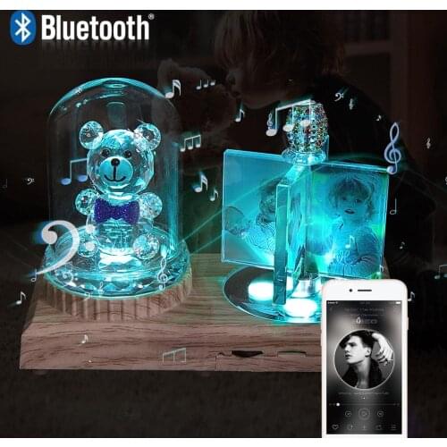 Personalize 4PCS Photo Album Bluetooth Music Box Color Printed Photo Crystal Crystal Frame Windmil Style Wedding Souvenir Gift