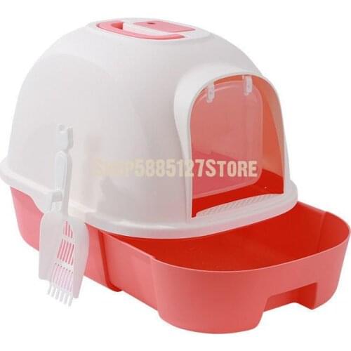 Large Cat Litter Pan Cat Supplies Cat Toilet Splash Proof Cat Litter Pan Kittens Into Cat Dung Basin Semi Closed Cat Litter Basi