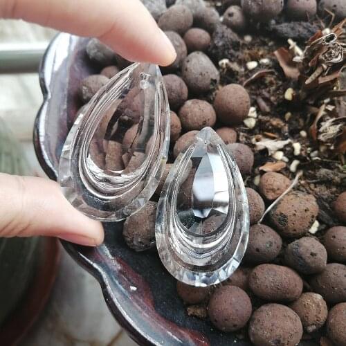 Camal 2pcs 50mm Suncatcher Crystal Faceted Tear Drop Chandelier Pendant Prism Hanging Ornament Fengshui Lamp Lighting Part DIY