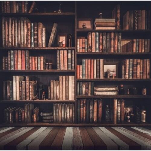 Nitree Photo Studio Photography Props Backdrop Dark Brown Study Decoration Vinyl Background Of Floor Shelf NI-20203264