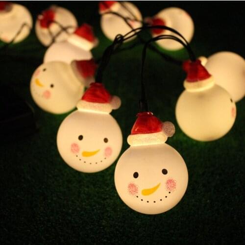 Snowman Christmas LED Light String Colorful Christmas String Lights Party Decorative Lamp Snowman Pendant Ornament