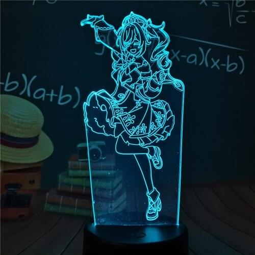 Genshin Impact Child Night Light Led Color Changing Usb Battery Powered Usb Lamp Gawr Gura Game Room Decor Unique Gift for Gamer