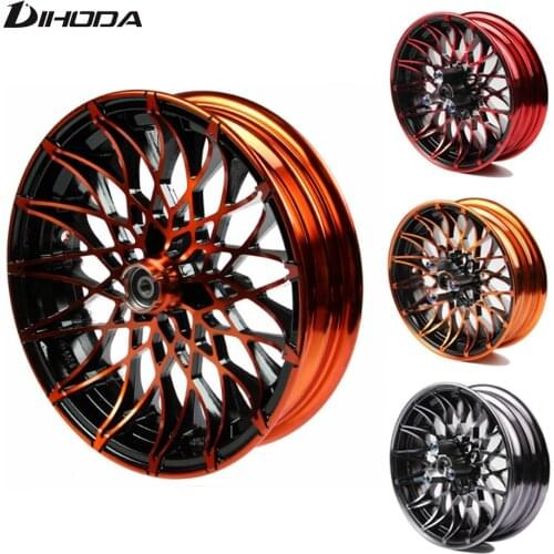 Universal 10*2.15 12*2.75 Motorcycle chrysanthemum-type modified front wheel Rims For Single Disc Disk Brake